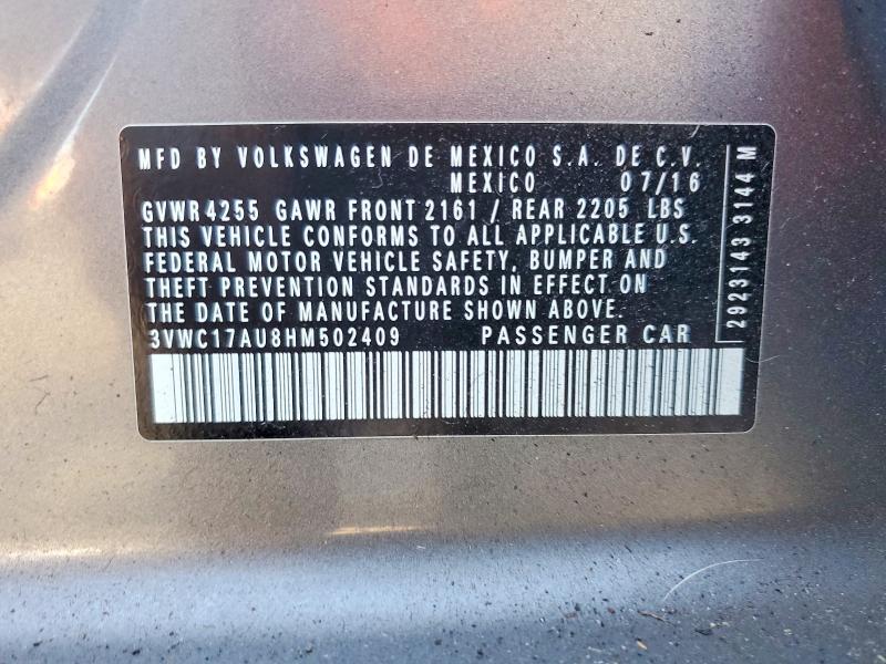 Aukcja sprzedaży 2017 Volkswagen Golf Sportwagen, vin: 3VWC17AU8HM502409, numer aukcji: 52870596