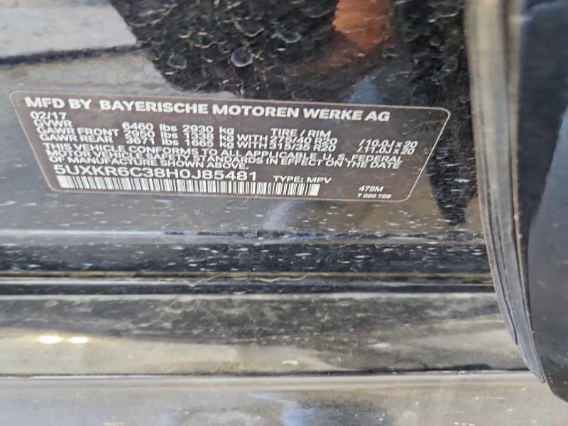 2017 Bmw X5 მანქანა იყიდება აუქციონზე, vin: 5UXKR6C38H0J85481, აუქციონის ნომერი: 52215066