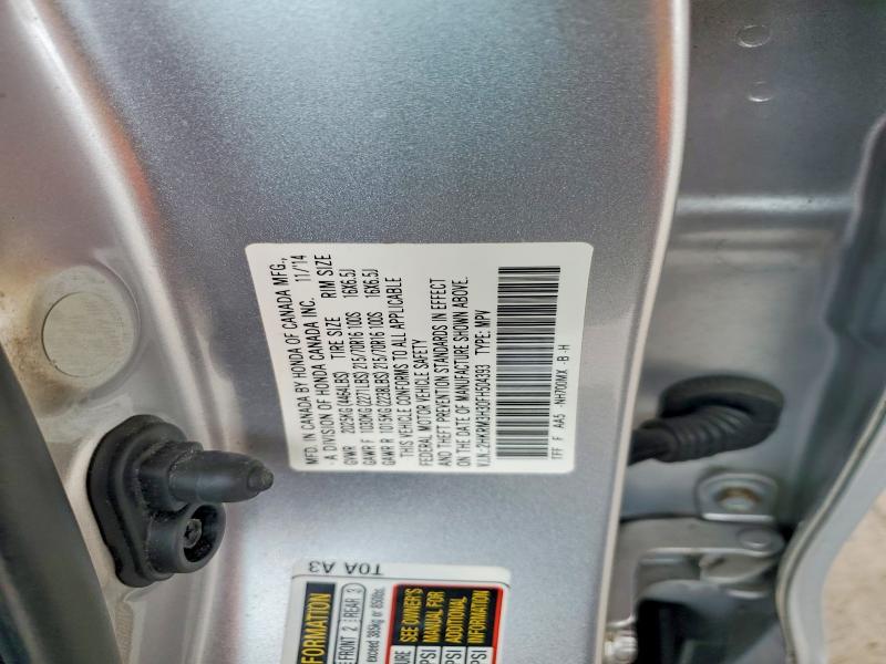 53318616 :رقم المزاد ، 2HKRM3H30FH504393 vin ، 2015 Honda Cr-v مزاد بيع