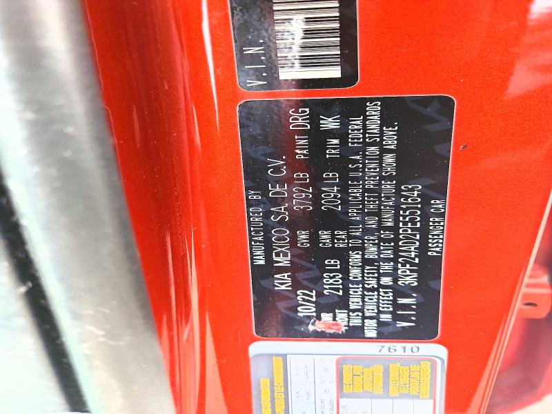 Продаж на аукціоні авто 2023 Kia Forte, vin: 3KPF24AD2PE551643, номер лоту: 52994236