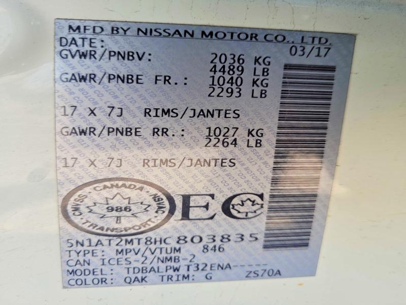 Продажа на аукционе авто 2017 Nissan Rogue, vin: 5N1AT2MT8HC803835, номер лота: 53464006