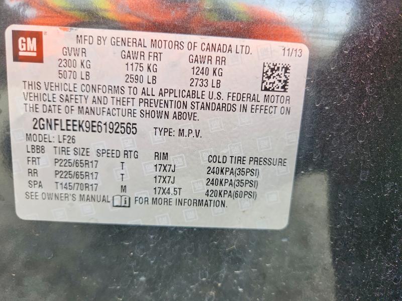 Продаж на аукціоні авто 2014 Chevrolet Equinox, vin: 2GNFLEEK9E6192565, номер лоту: 53104476