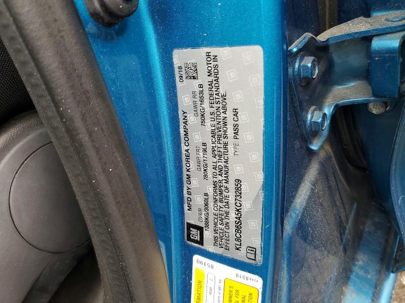 Aukcja sprzedaży 2019 Chevrolet Spark, vin: KL8CB6SA5KC732859, numer aukcji: 52895916