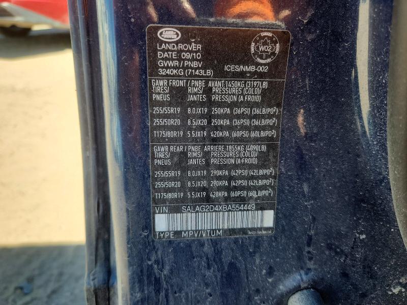 Продажа на аукционе авто 2011 Land Rover Lr4, vin: SALAG2D4XBA554449, номер лота: 54685666