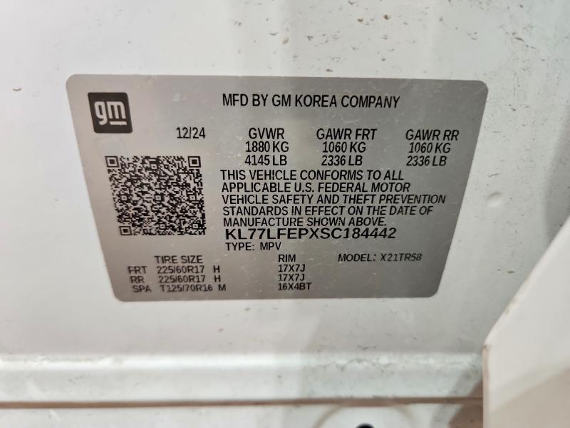 48478576 :رقم المزاد ، KL77LFEPXSC184442 vin ، 2025 Chevrolet Trax مزاد بيع