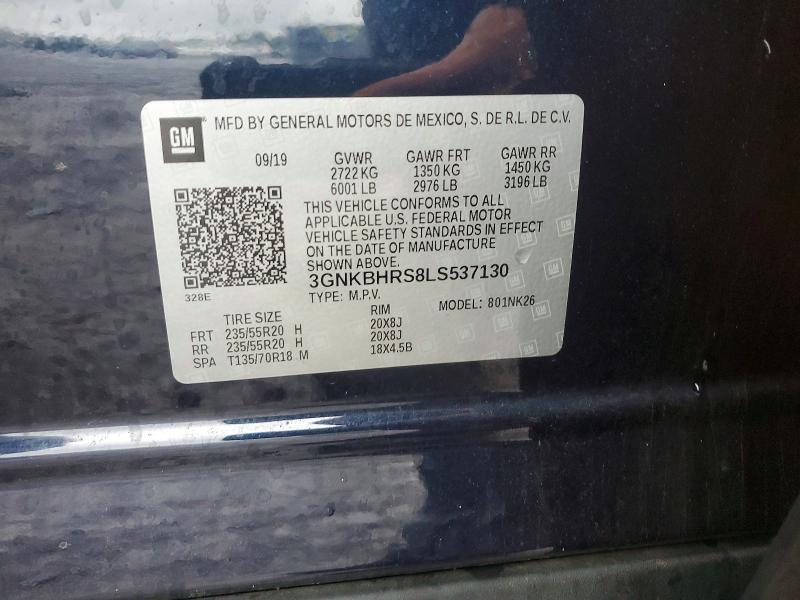 Aukcja sprzedaży 2020 Chevrolet Blazer, vin: 3GNKBHRS8LS537130, numer aukcji: 54530106