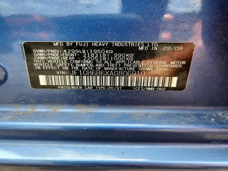Продаж на аукціоні авто 2010 Subaru Impreza, vin: JF1GH6B6XAG806910, номер лоту: 55114976