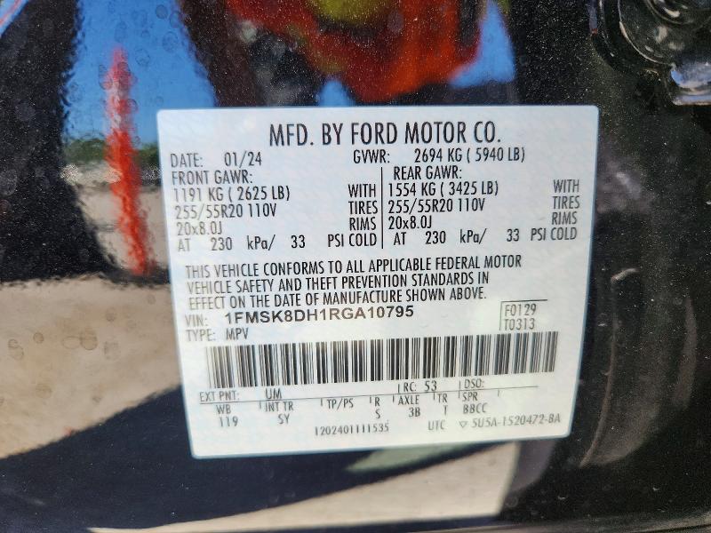 Aukcja sprzedaży 2024 Ford Explorer, vin: 1FMSK8DH1RGA10795, numer aukcji: 52854536