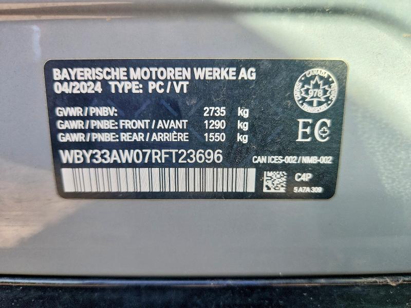 Продажа на аукционе авто 2024 Bmw I4, vin: WBY33AW07RFT23696, номер лота: 55241556