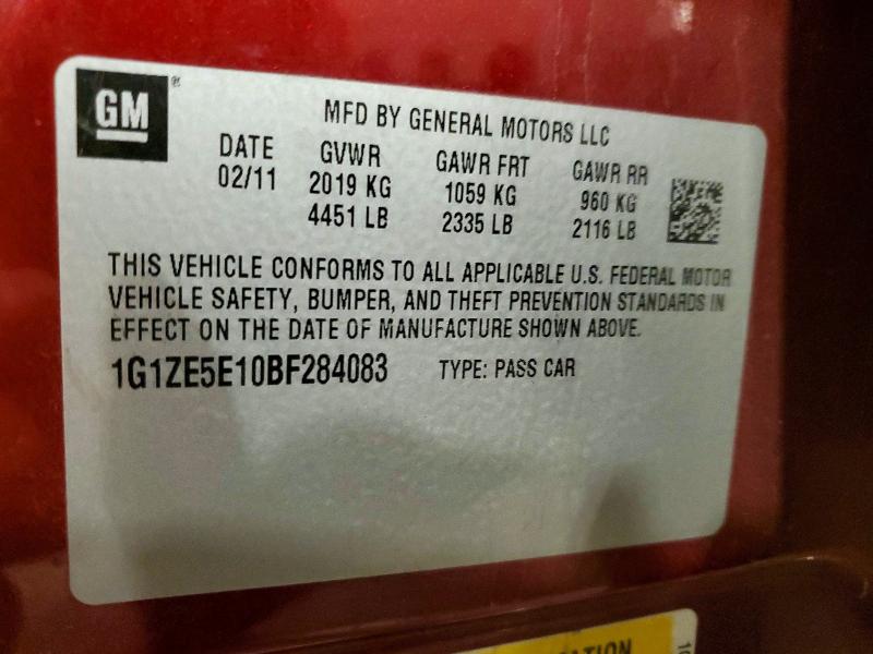 52240086 :رقم المزاد ، 1G1ZE5E10BF284083 vin ، 2011 Chevrolet Malibu مزاد بيع