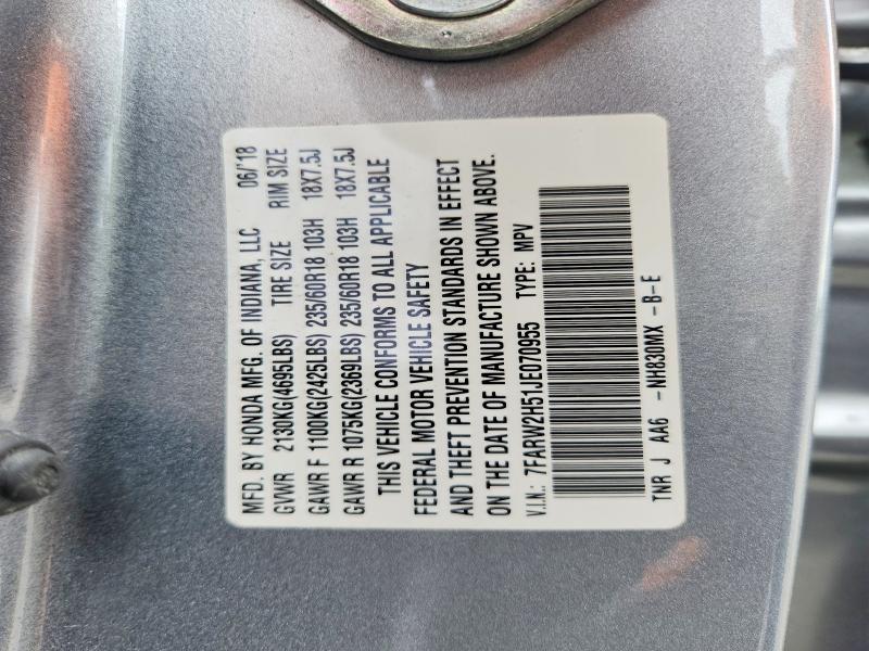 Aukcja sprzedaży 2018 Honda Cr-v, vin: 7FARW2H51JE070955, numer aukcji: 54991836