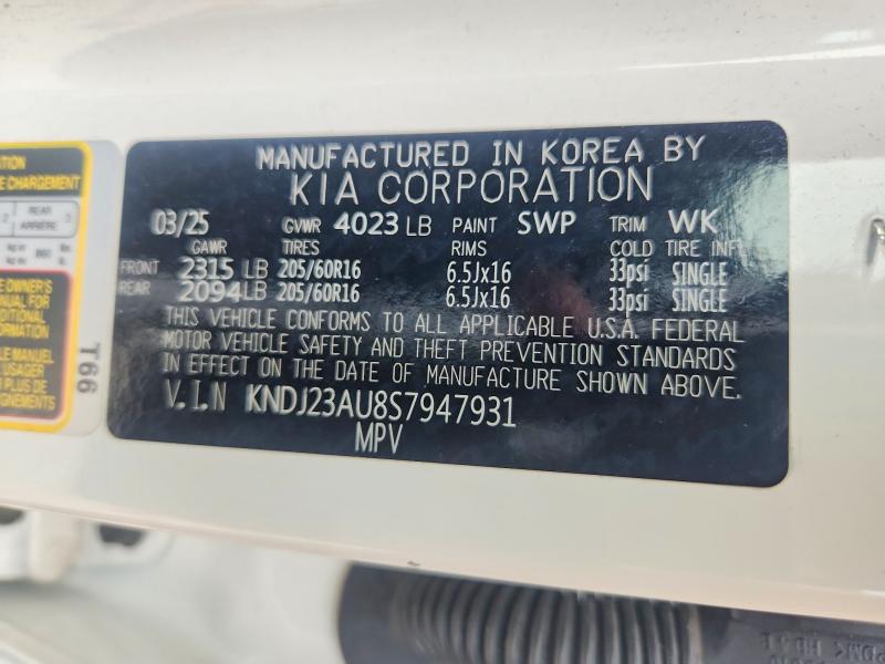53823286 :رقم المزاد ، KNDJ23AU8S7947931 vin ، 2025 Kia Soul مزاد بيع