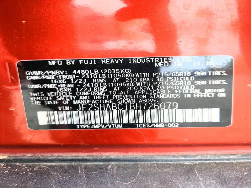 Продажа на аукционе авто 2011 Subaru Forester, vin: JF2SHABC1BH726079, номер лота: 51900766