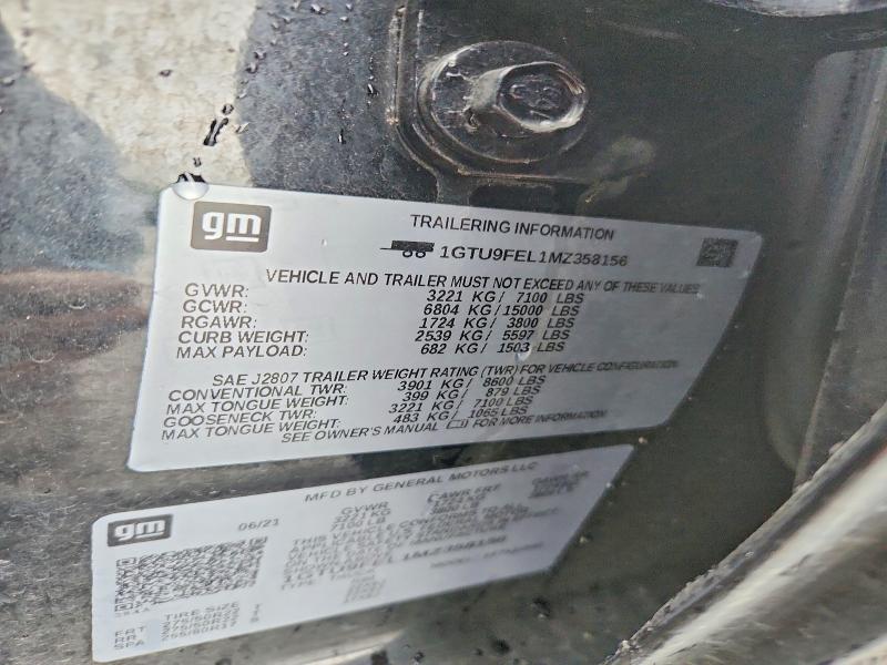 Aukcja sprzedaży 2021 Gmc Sierra, vin: 1GTU9FEL1MZ358156, numer aukcji: 54658836