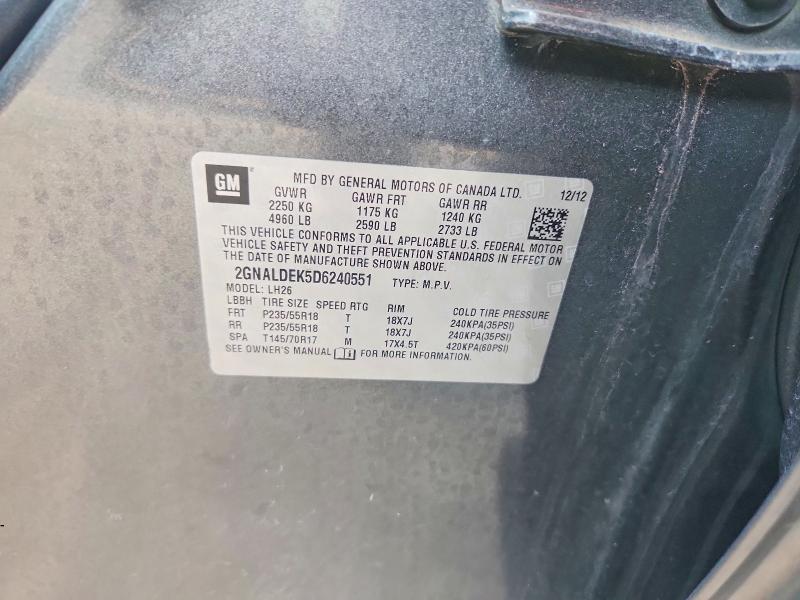 Aukcja sprzedaży 2013 Chevrolet Equinox, vin: 2GNALDEK5D6240551, numer aukcji: 52261986