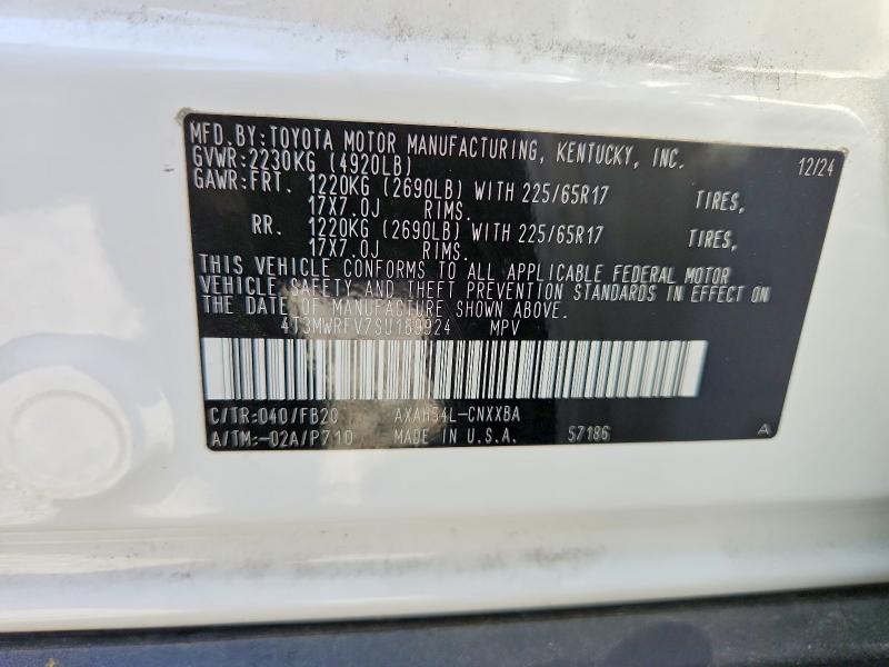 2025 Toyota Rav4 მანქანა იყიდება აუქციონზე, vin: 4T3MWRFV7SU169924, აუქციონის ნომერი: 54659496