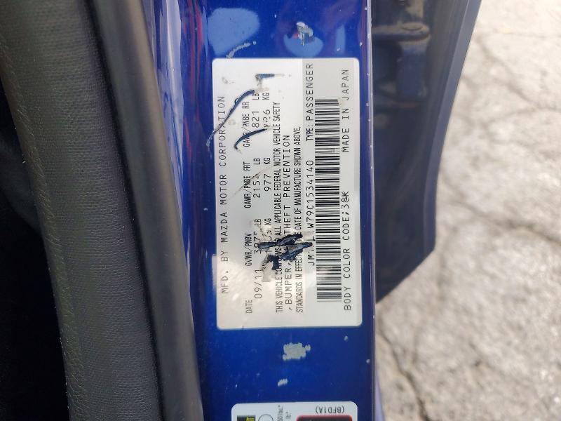 2012 Mazda 3 მანქანა იყიდება აუქციონზე, vin: JM1BL1W79C1534140, აუქციონის ნომერი: 54216176