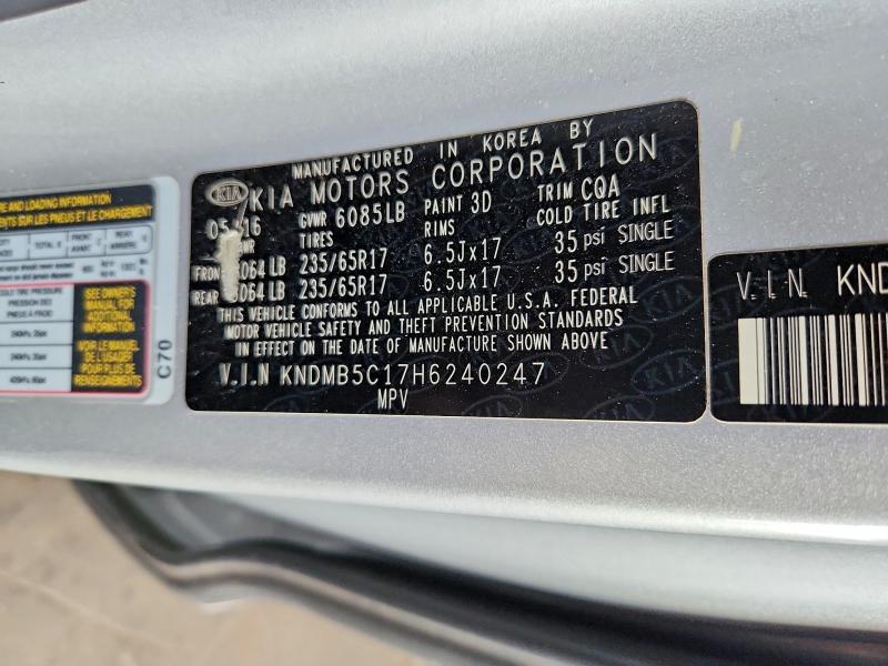 Продаж на аукціоні авто 2017 Kia Sedona, vin: KNDMB5C17H6240247, номер лоту: 52242456