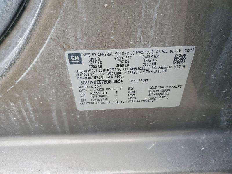 Продаж на аукціоні авто 2014 Gmc Sierra, vin: 3GTU2UEC7EG560624, номер лоту: 54156146