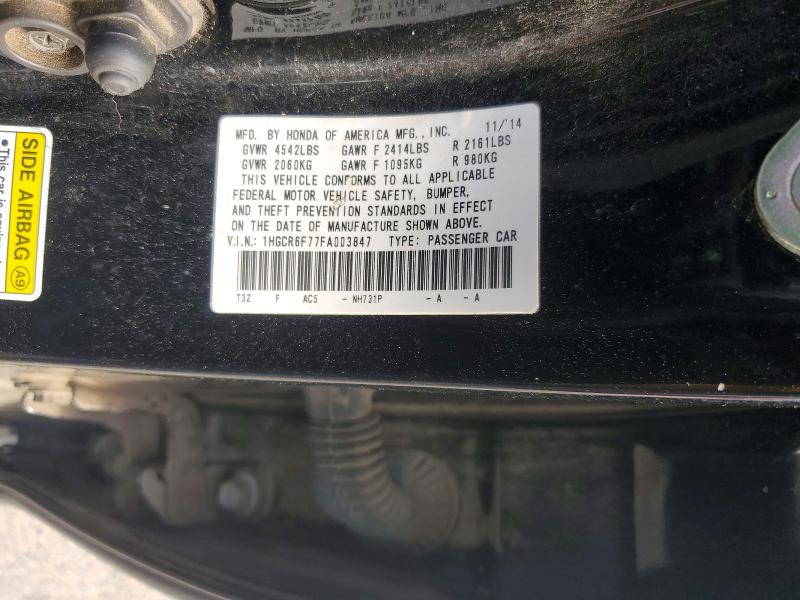 2015 Honda Accord მანქანა იყიდება აუქციონზე, vin: 1HGCR6F77FA003847, აუქციონის ნომერი: 54861736