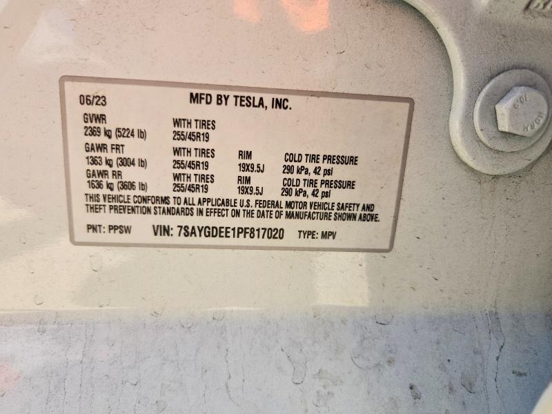 Aukcja sprzedaży 2023 Tesla Model Y, vin: 7SAYGDEE1PF817020, numer aukcji: 53830576