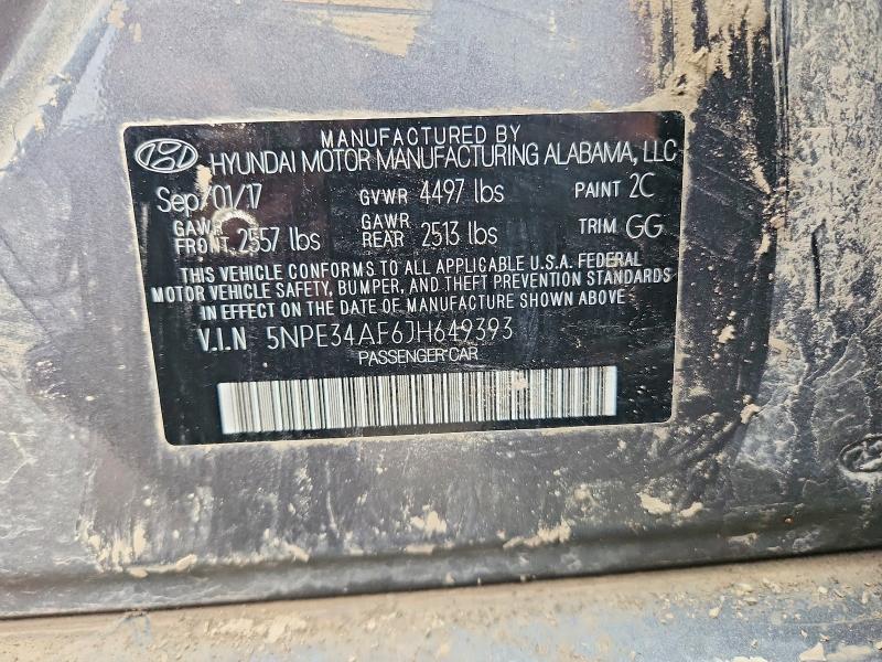 Продаж на аукціоні авто 2018 Hyundai Sonata, vin: 5NPE34AF6JH649393, номер лоту: 53740006