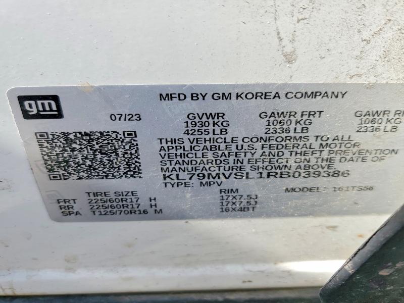 52478386 :رقم المزاد ، KL79MVSL1RB039386 vin ، 2024 Chevrolet Trailblazer مزاد بيع