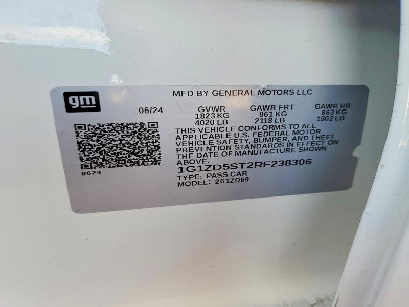 52350326 :رقم المزاد ، 1G1ZD5ST2RF238306 vin ، 2024 Chevrolet Malibu مزاد بيع