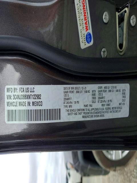 Продаж на аукціоні авто 2022 Jeep Compass, vin: 3C4NJDBBXNT122982, номер лоту: 52937446