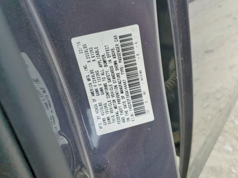 Продажа на аукционе авто 2016 Honda Accord Lx, vin: 1HGCR2F36GA144447, номер лота: 53547546