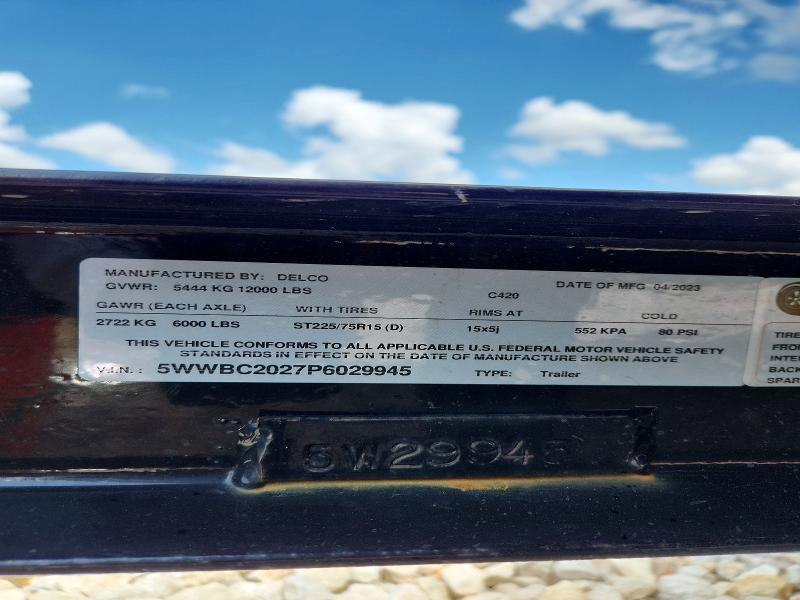 52163706 :رقم المزاد ، 5WWBC2027P6029945 vin ، 2023 Delco Unknown مزاد بيع