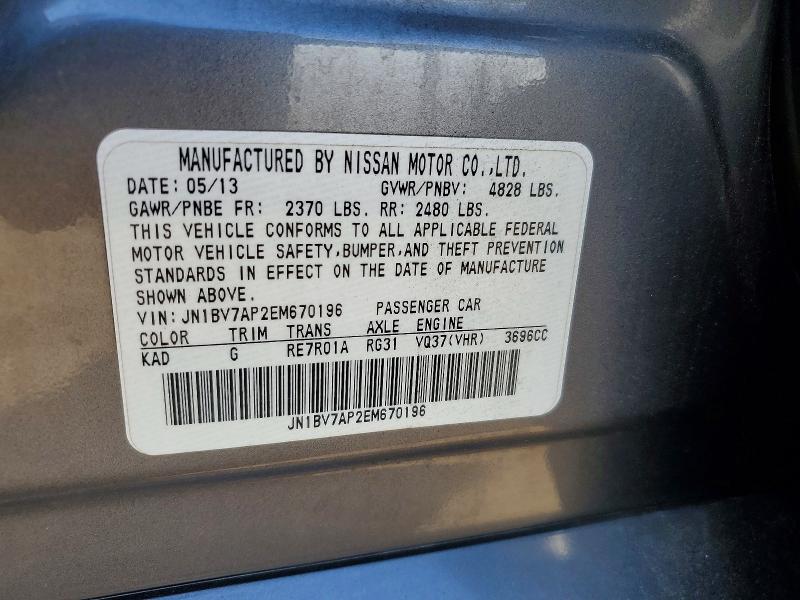 Продажа на аукционе авто 2014 Infiniti Q50, vin: JN1BV7AP2EM670196, номер лота: 51451436