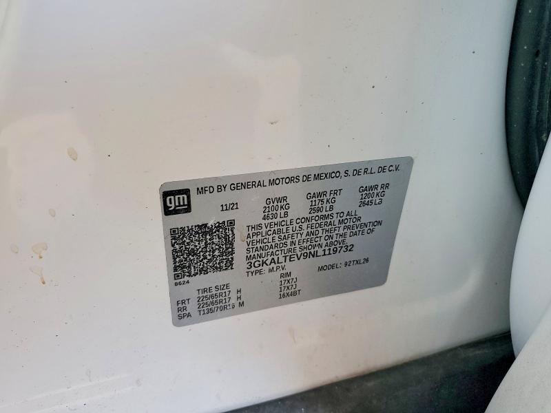Aukcja sprzedaży 2022 Gmc Terrain, vin: 3GKALTEV9NL119732, numer aukcji: 52659316