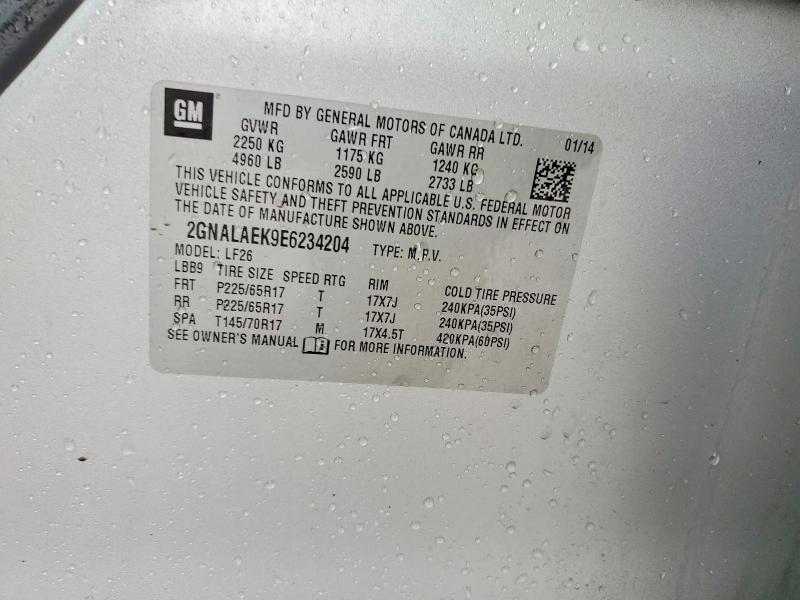 Продаж на аукціоні авто 2014 Chevrolet Equinox, vin: 2GNALAEK9E6234204, номер лоту: 51471776