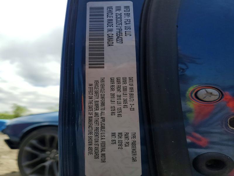 2023 Dodge Challenger მანქანა იყიდება აუქციონზე, vin: 2C3CDZFJ1PH554227, აუქციონის ნომერი: 52520276