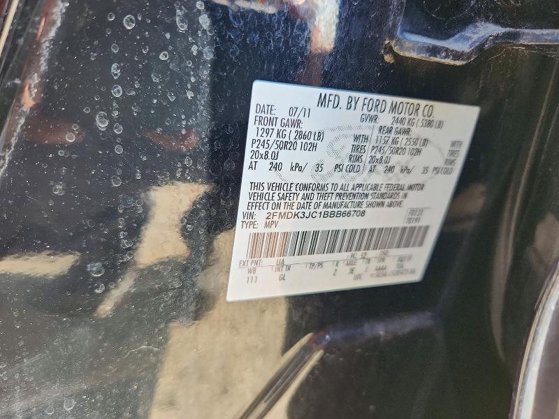 Продаж на аукціоні авто 2011 Ford Edge, vin: 2FMDK3JC1BBB66708, номер лоту: 53229866