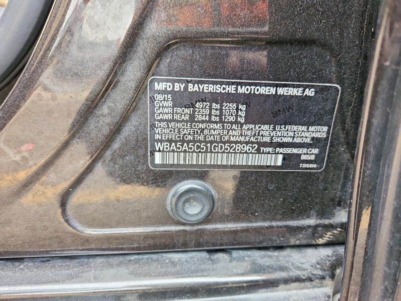 Aukcja sprzedaży 2016 Bmw 528, vin: WBA5A5C51GD528962, numer aukcji: 53538046