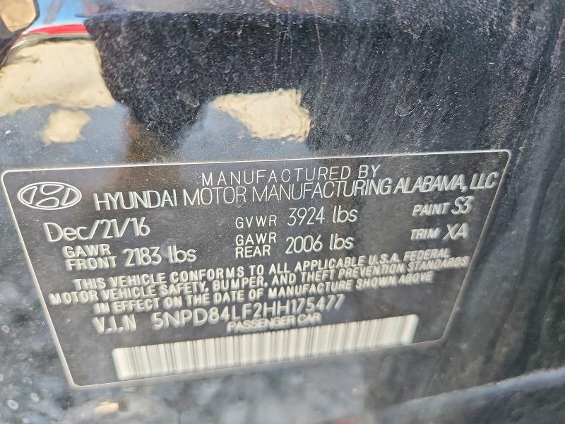 2017 Hyundai Elantra მანქანა იყიდება აუქციონზე, vin: 5NPD84LF2HH175477, აუქციონის ნომერი: 54020976