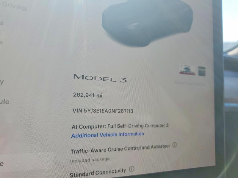 Aukcja sprzedaży 2022 Tesla Model 3, vin: 5YJ3E1EA0NF287113, numer aukcji: 53767136