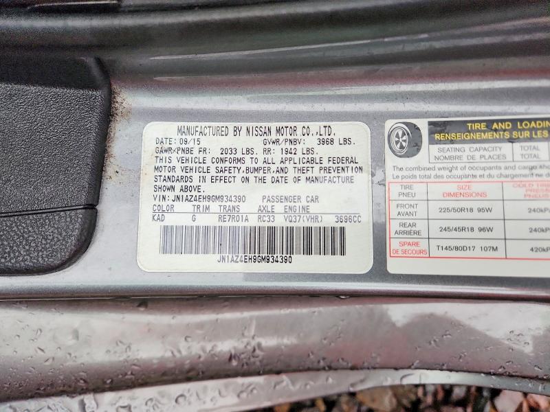 Aukcja sprzedaży 2016 Nissan 370z, vin: JN1AZ4EH9GM934390, numer aukcji: 51909586