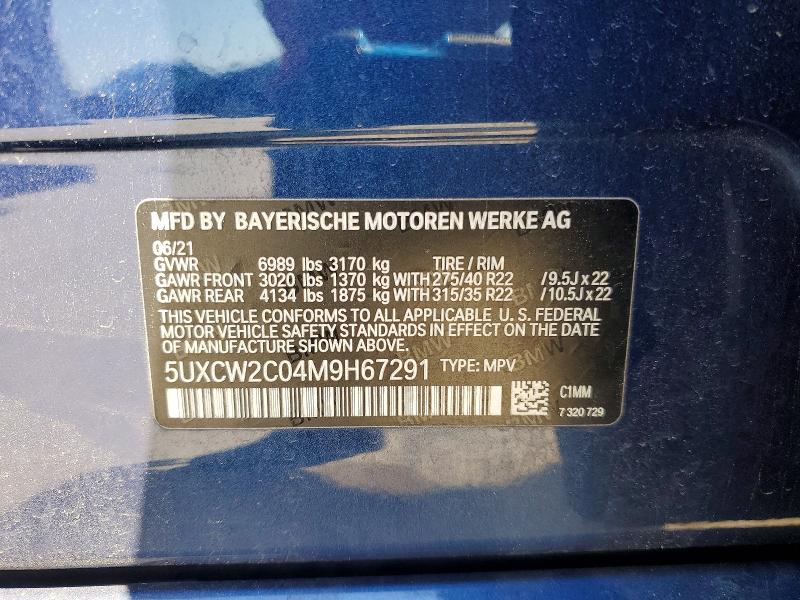 Aukcja sprzedaży 2021 Bmw X7, vin: 5UXCW2C04M9H67291, numer aukcji: 52156236