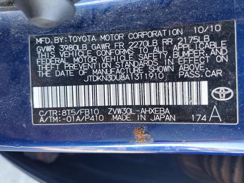 Продажа на аукционе авто 2010 Toyota Prius, vin: JTDKN3DU8A1311910, номер лота: 53667816