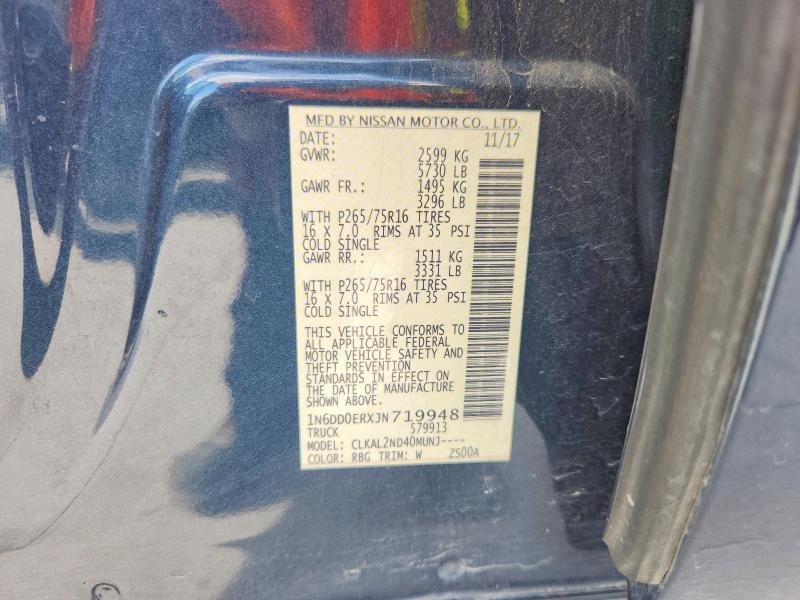 54913056 :رقم المزاد ، 1N6DD0ERXJN719948 vin ، 2018 Nissan Frontier مزاد بيع