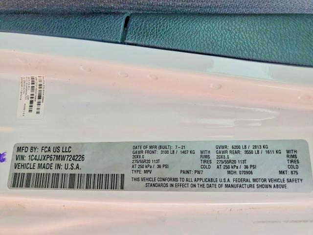 Aukcja sprzedaży 2021 Jeep Wrangler Unlimited, vin: 1C4JJXP67MW724226, numer aukcji: 53097606