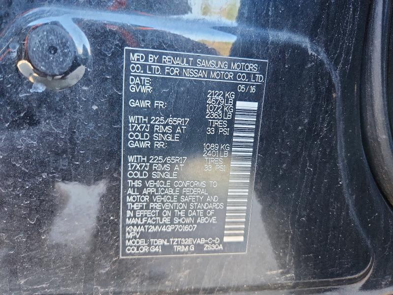 Продажа на аукционе авто 2016 Nissan Rogue, vin: KNMAT2MV4GP701607, номер лота: 52700456