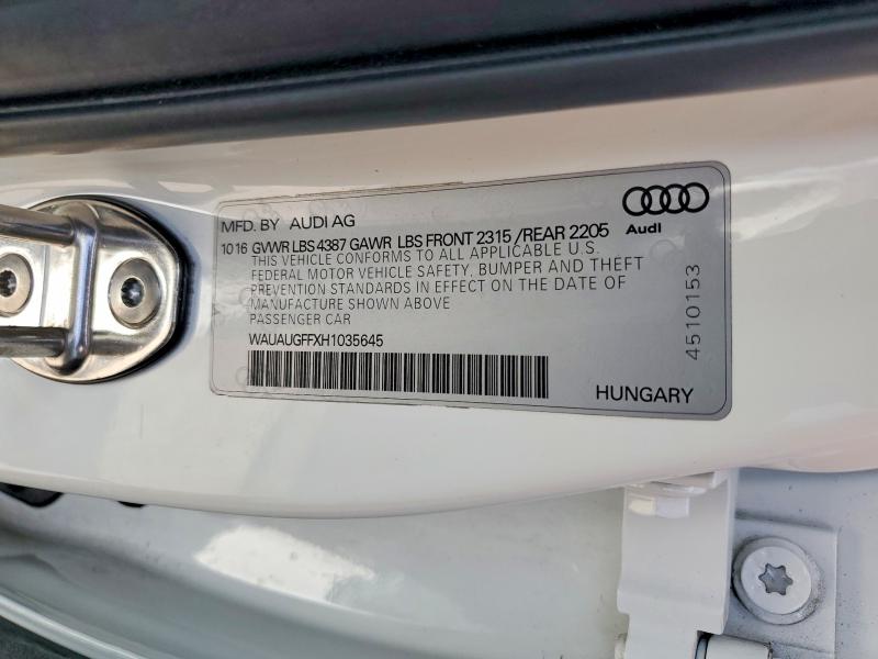Продажа на аукционе авто 2017 Audi A3, vin: WAUAUGFFXH1035645, номер лота: 53690956