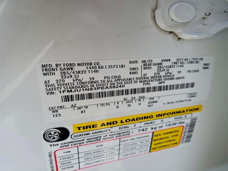Продажа на аукционе авто 2023 Ford Expedition, vin: 1FMJU1N83PEA58240, номер лота: 55494166