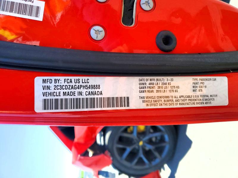 Продаж на аукціоні авто 2023 Dodge Challenger, vin: 2C3CDZAG4PH549888, номер лоту: 51342806