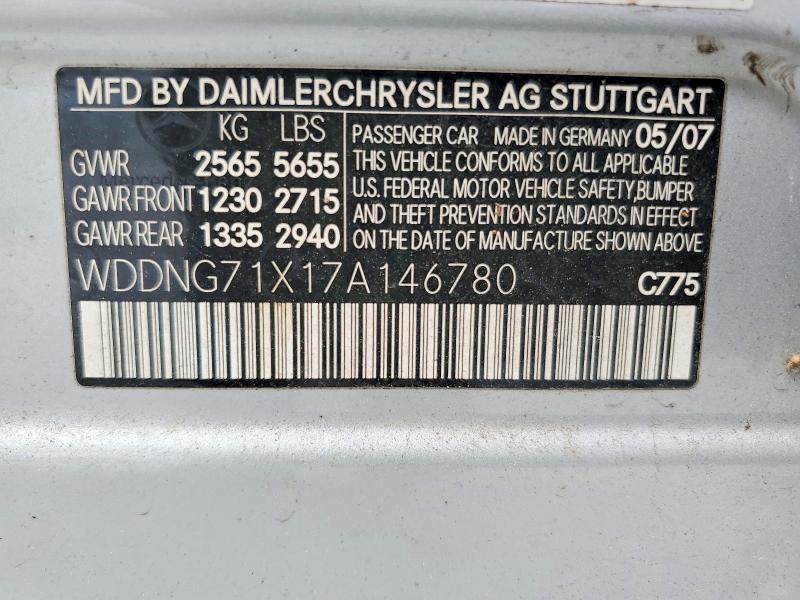 2007 Mercedes-benz S მანქანა იყიდება აუქციონზე, vin: WDDNG71X17A146780, აუქციონის ნომერი: 55197156