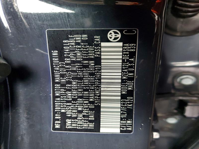 2023 Toyota Corolla მანქანა იყიდება აუქციონზე, vin: 5YFP4MCE2PP146210, აუქციონის ნომერი: 54955406